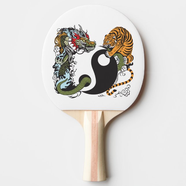 symbol för drake och tiger yin yang pingisracket (Framsidan)