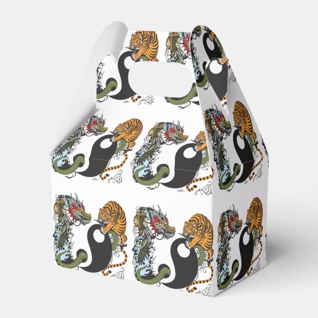 symbol för drake och tiger yin yang presentaskar (Framsidan Sidan)