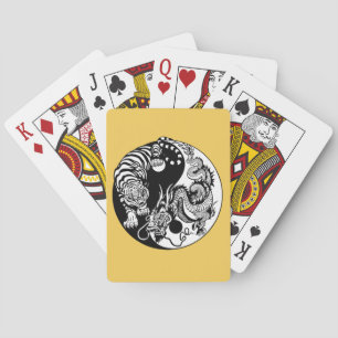 symbol för drake och tiger yin yang spel kort