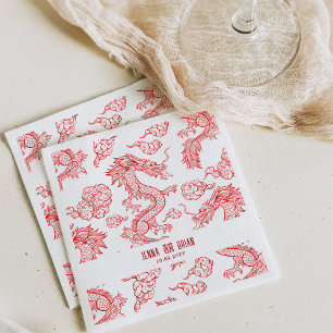 Symbol för Dubbla av Dragon Stil White Stil Pappersservett