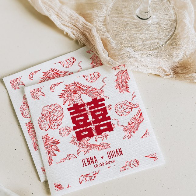 Symbol för Dubbla av Dragon Stil White Stil Pappersservett (Skapare uppladdad)