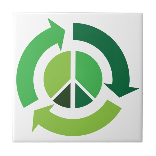 Symbol för Eco återvinningfred - ekologi Kakelplatta (Framsidan)