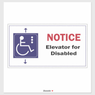Symbol för Elevator för inaktiverat rullstolsmärke Klistermärken