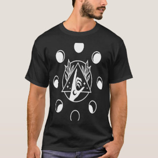 Symbol för Esoteric Andlig Måne Händer T Shirt