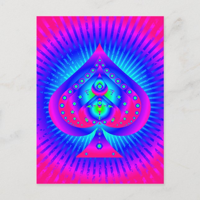 Symbol för färgade spader vykort (Framsida)