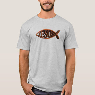 Symbol för fisk för Ichthys Oak kristet T-shirt