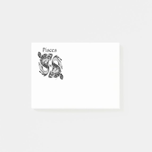 Symbol för fiskzodiak och tecken post-it block (Framsida)