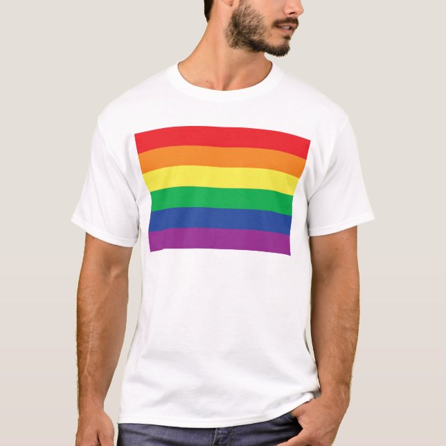 Symbol för flagga för regnbågefrihetsgay pride tee shirt (Framsida)