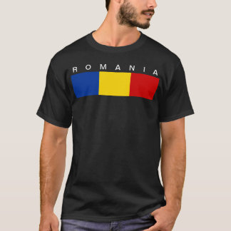 Symbol för flagga för rumänienland långt t shirt