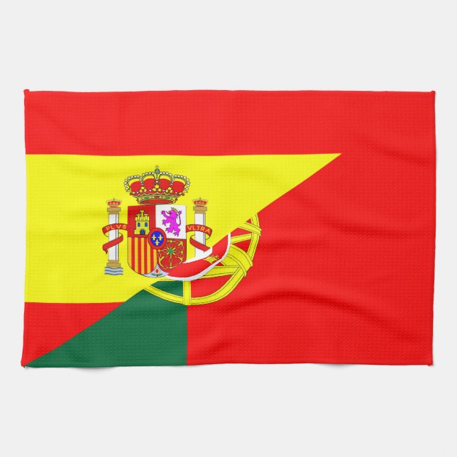 symbol för flagga spain portugal för gränsa till kökshandduk (Horisontell)