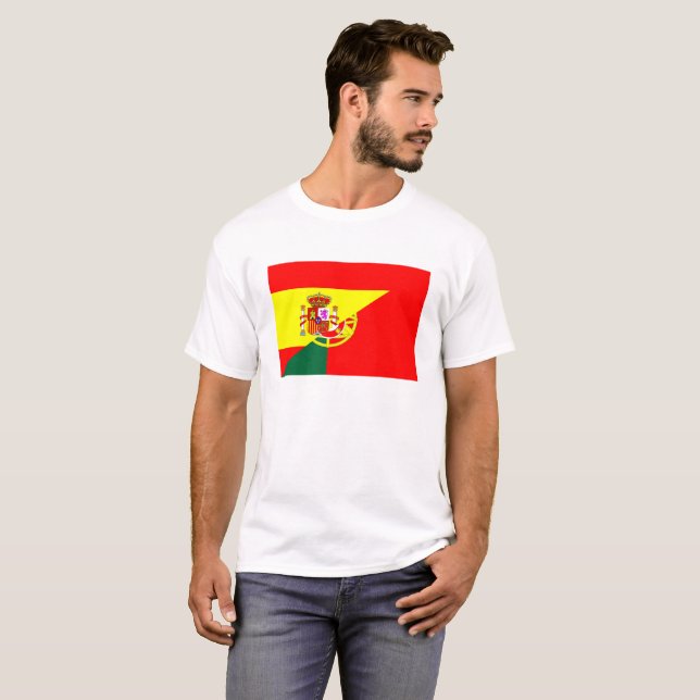 symbol för flagga spain portugal för gränsa till t-shirt (Hel framsida)