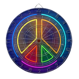 Symbol för flerfärgat nyfärgat fredstecken darttavla