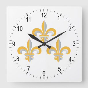 Symbol för Fleur de Lis Fyrkantig Klocka