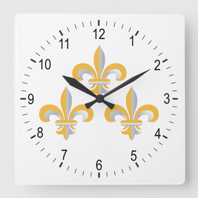 Symbol för Fleur de Lis Fyrkantig Klocka (Framsida)