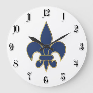 Symbol för Fleur de Lis Stor Klocka