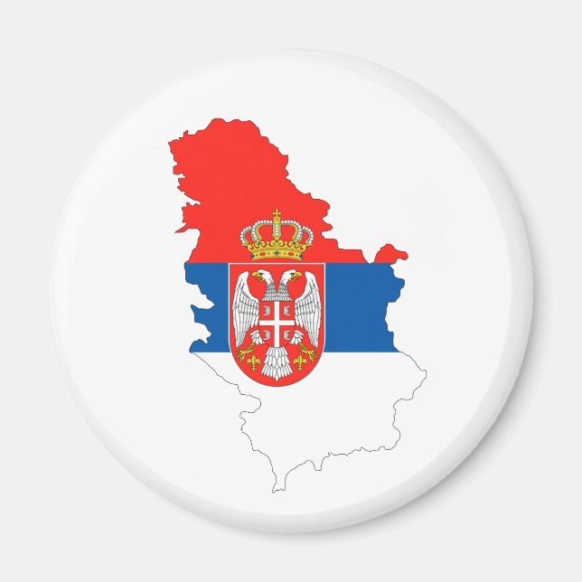 symbol för formen serbia land flagga karta magnet (Framsidan)
