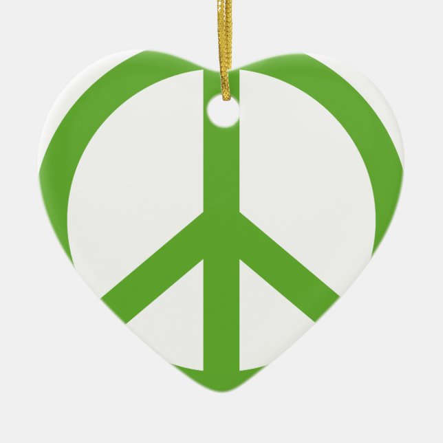 Symbol för Fredsteckenet grönt Julgransprydnad Keramik (Framsidan)