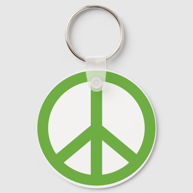 Symbol för Fredsteckenet grönt Nyckelring (Framsida)