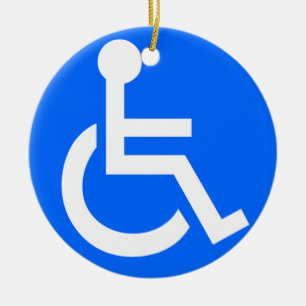 Symbol för funktionsnedsättning julgransprydnad keramik
