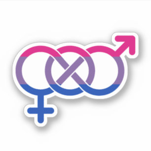 Symbol för Gender av bisexualitet Klistermärken