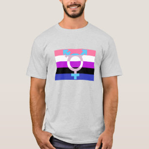 Symbol för Genderfluid flaggatrans. Tee Shirt