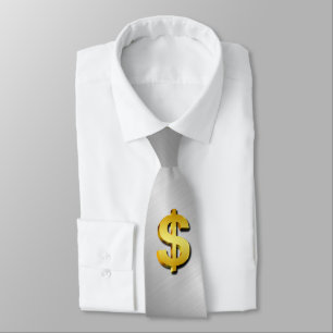 Symbol för gyllene dollarmousserande teckenpengar slips