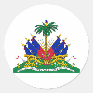 Symbol för Haiti officiellt vapensköldheraldik Runt Klistermärke
