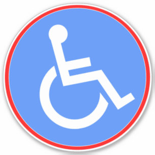 Symbol för handicap-rullstol - blå inaktiverad klistermärken