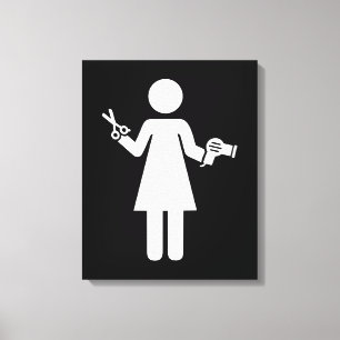 Symbol för hårfrisör canvastryck