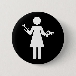 Symbol för hårfrisör knapp