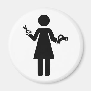 Symbol för hårfrisör magnet