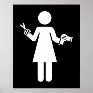 Symbol för hårfrisör poster