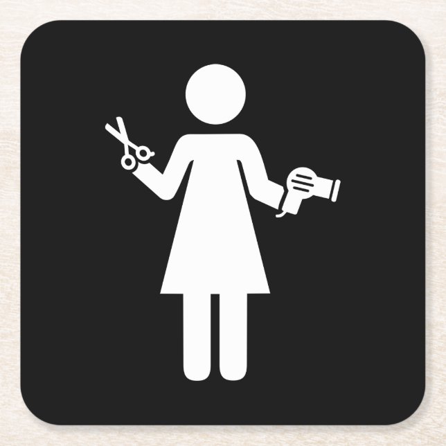 Symbol för hårfrisör underlägg papper kvadrat (Framsidan)