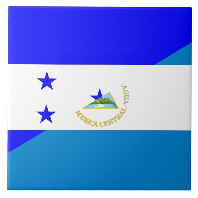 symbol för honduras nicaragua halvt flaggaland kakelplatta (Framsidan)