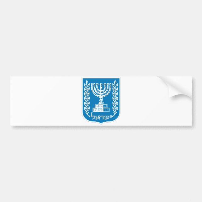 Symbol för Israel officiellt vapensköldheraldik Bildekal (Framsidan)