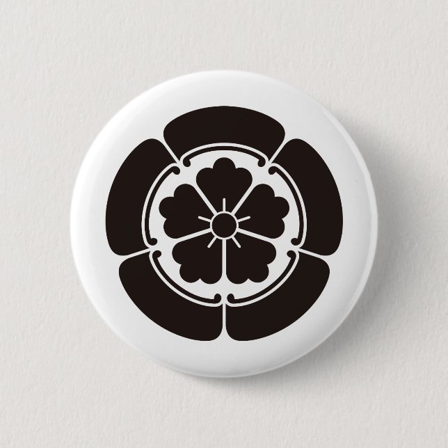 Symbol för japansk Family Crest KAMON Knapp (Framsida)