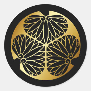 Symbol för japansk Family Crest KAMON Runt Klistermärke