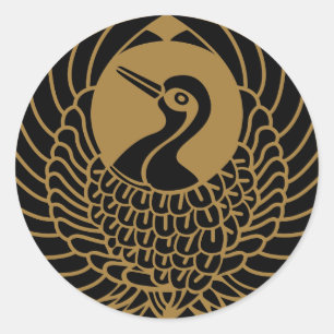 Symbol för japansk Family Crest KAMON Runt Klistermärke
