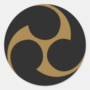 Symbol för japansk Family Crest KAMON Runt Klistermärke