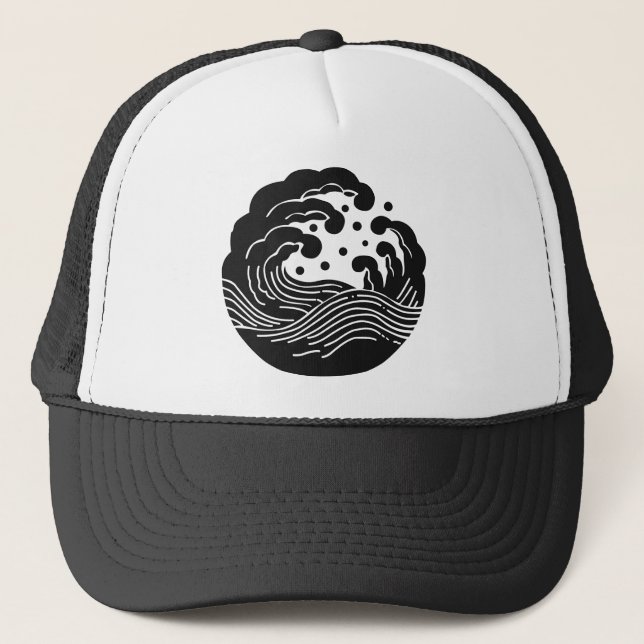 Symbol för japansk Family Crest KAMON Truckerkeps (Framsida)