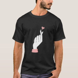 Symbol för K Pop Hand Finger Symbol Heart Kpop Kor T Shirt