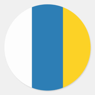 Symbol för Kanarieöarnas flagga Runt Klistermärke