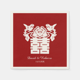 Symbol för kinesisk Dubbla i Love birds Pappersservett