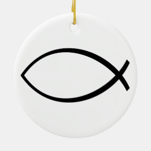 Symbol för kristen fisk (Ichthys) Julgransprydnad Keramik