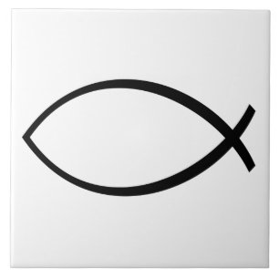 Symbol för kristen fisk (Ichthys) Kakelplatta
