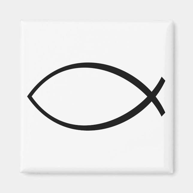 Symbol för kristen fisk (Ichthys) Magnet (Framsidan)