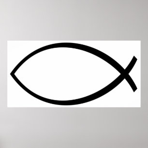 Symbol för kristen fisk (Ichthys) Poster