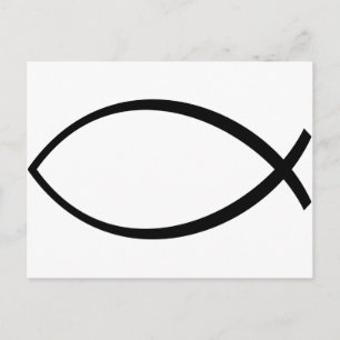 Symbol för kristen fisk (Ichthys) Vykort