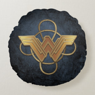 symbol för kvinnans Guld över lasso Rund Kudde