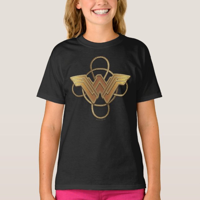  symbol för kvinnans Guld över lasso T-shirt (Framsida)